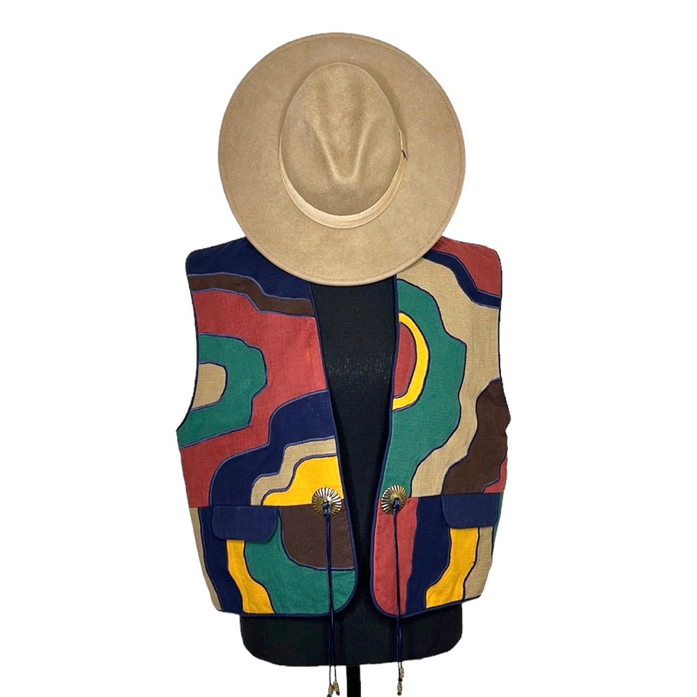 Vintage Girasol Multicolored Vest Size Large